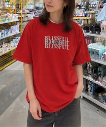 ZIP FIVE（ジップファイブ）の「高密度編み 綿100% シルバー箔 シャドウプリント&刺繍 ショートスリーブTシャツ（Tシャツ/カットソー）」