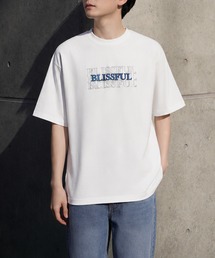 ZIP FIVE（ジップファイブ）の「高密度編み 綿100% シルバー箔 シャドウプリント&刺繍 ショートスリーブTシャツ（Tシャツ/カットソー）」
