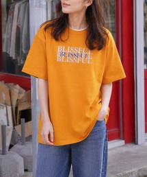 ZIP FIVE（ジップファイブ）の「高密度編み 綿100% シルバー箔 シャドウプリント&刺繍 ショートスリーブTシャツ（Tシャツ/カットソー）」