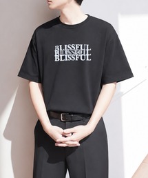 ZIP FIVE（ジップファイブ）の「高密度編み 綿100% シルバー箔 シャドウプリント&刺繍 ショートスリーブTシャツ（Tシャツ/カットソー）」