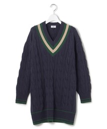 J.PRESS YORK STREET（ジェイプレスヨークストリート）の「【WOMEN】チルデンチュニック Vネックニット（ニット/セーター）」