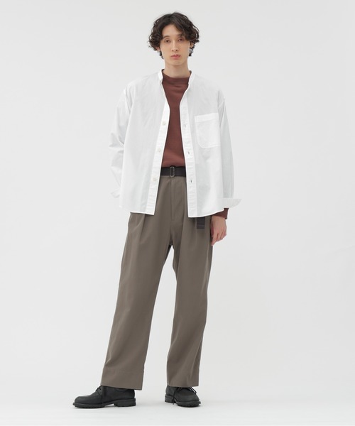 MHL.（エムエイチエル）の「UPCYCLED LOOPBACK JERSEY（Tシャツ/カットソー・メンズ・グレー/ブラウン・LARGE/MEDIUM/X-LARGE）」の12枚目の写真