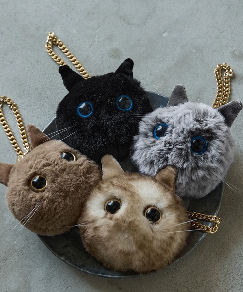 セール】ふわふわファーまんまる目猫チャーム（チャーム）｜Fashion