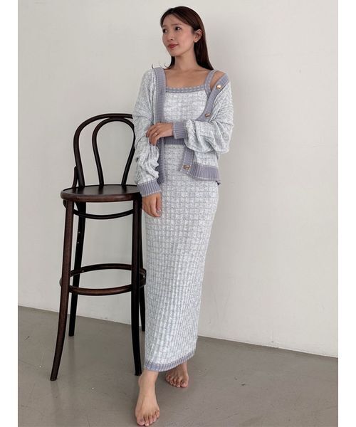 ラメニットツイードワンピース（ルームワンピース）｜SNIDEL HOME