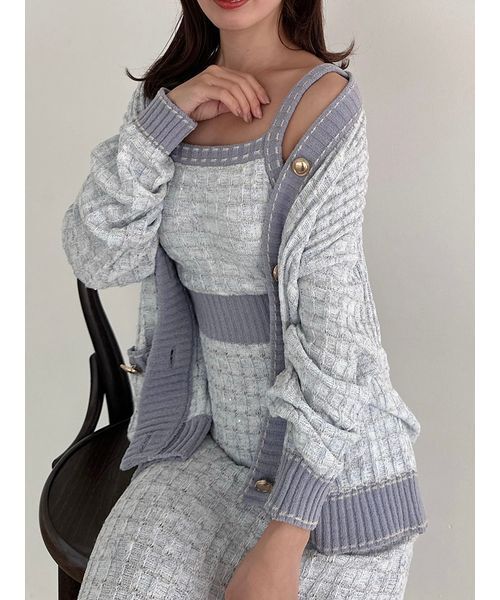 セール】ラメニットツイードワンピース（ルームワンピース）｜SNIDEL