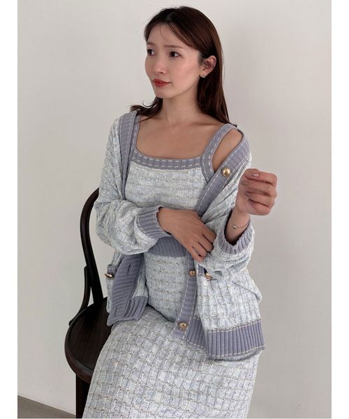 セール】ラメニットツイードワンピース（ルームワンピース）｜SNIDEL