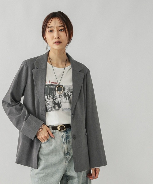グローバルワーク☆ウツクシルエットダブルジャケット☆グレイッシュモカ54Mサイズ ウツクシルエットダブルジャケット/133614 | [公式]グローバル