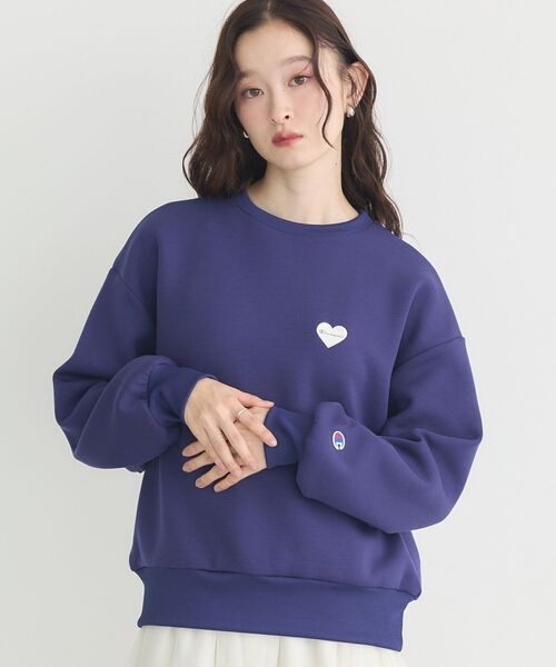 Champion（チャンピオン）の「Chaｍpion×emaeポンチハートスウェット（スウェット・レディース・ホワイト系その他2/ブルー/ブラウン・FREE）」の3枚目の写真