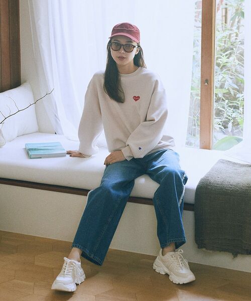 Champion（チャンピオン）の「Chaｍpion×emaeポンチハートスウェット（スウェット・レディース・ホワイト系その他2/ブルー/ブラウン・FREE）」の8枚目の写真