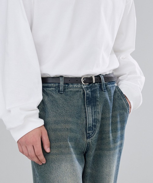 LUENNA(ルエナ)の「【LUENNA】Basic Leather Narrow Belt / ベーシックレザーナローベルト(ベルト・メンズ・ブラック・FREE)」の2枚目の写真