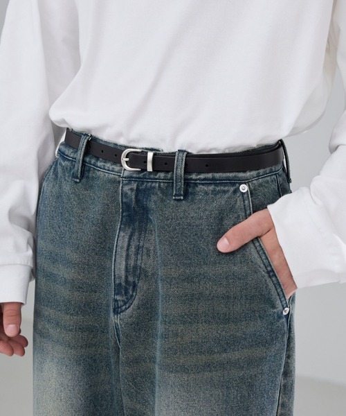 LUENNA(ルエナ)の「【LUENNA】Basic Leather Narrow Belt / ベーシックレザーナローベルト(ベルト・メンズ・ブラック・FREE)」の4枚目の写真