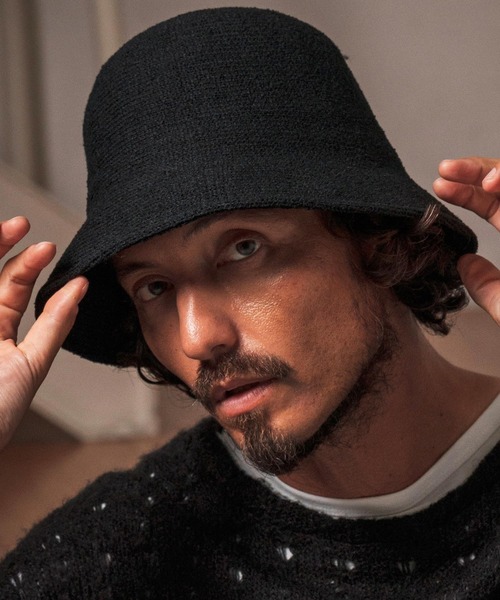mko13093- Seamless Knit Round Hat バケットハット(OP-252-BO014