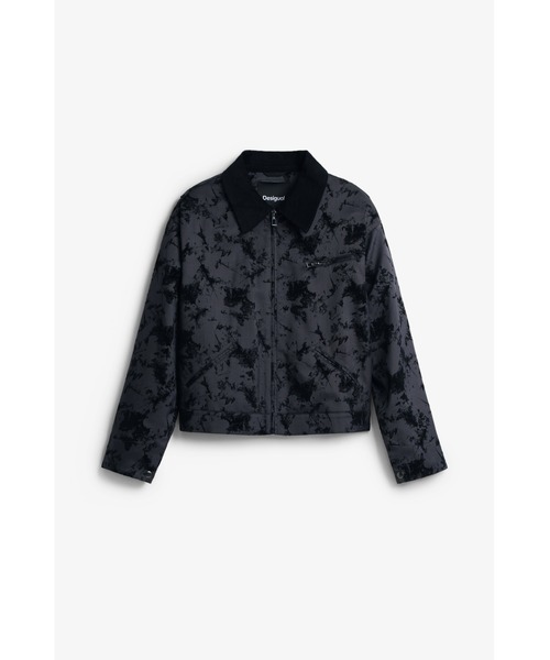 Desigual(デシグアル)の「フロック加工 フラワープリント ショート丈トラッカージャケット ブラック(ブルゾン・レディース・ブラック・S/M/L/XS/XL)」の7枚目の写真