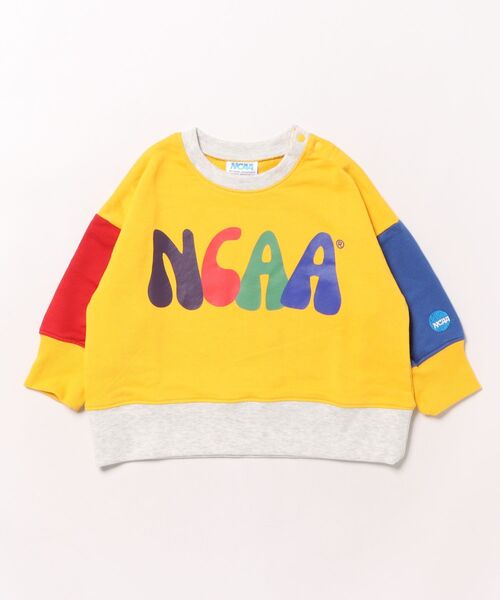 NCAA（エヌシーエーエー）の「【NCAA】別注バイカラースウェット/KIDS(80～120cm)（スウェット・キッズ・ブルー/イエロー・120/110/100/90/80）」の2枚目の写真
