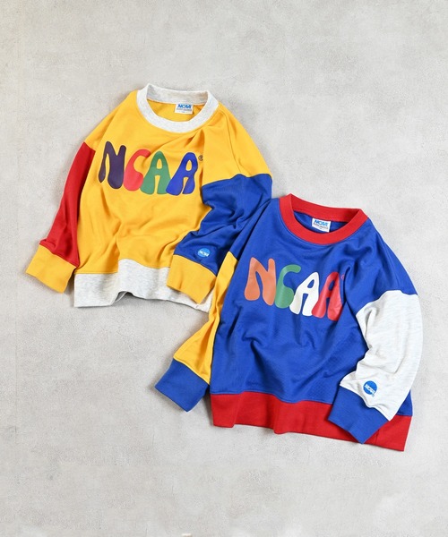 NCAA(エヌシーエーエー)の「【NCAA】別注バイカラースウェット/KIDS(80~120cm)(スウェット・キッズ・ブルー/イエロー・120/110/100/90/80)」の3枚目の写真