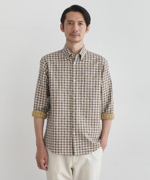 TAKEO KIKUCHI(タケオキクチ)の「チェックボーラーガーゼシャツ(シャツ/ブラウス・メンズ・チャコールグレー/ベージュ系1/ブルー系その他3・02/03/04)」の17枚目の写真