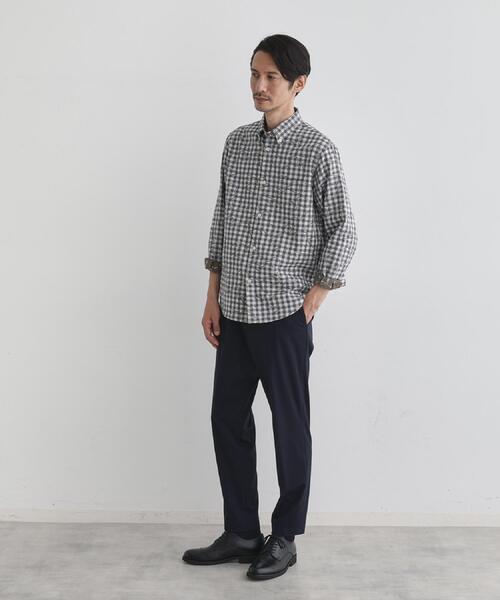 TAKEO KIKUCHI(タケオキクチ)の「チェックボーラーガーゼシャツ(シャツ/ブラウス・メンズ・チャコールグレー/ベージュ系1/ブルー系その他3・02/03/04)」の4枚目の写真