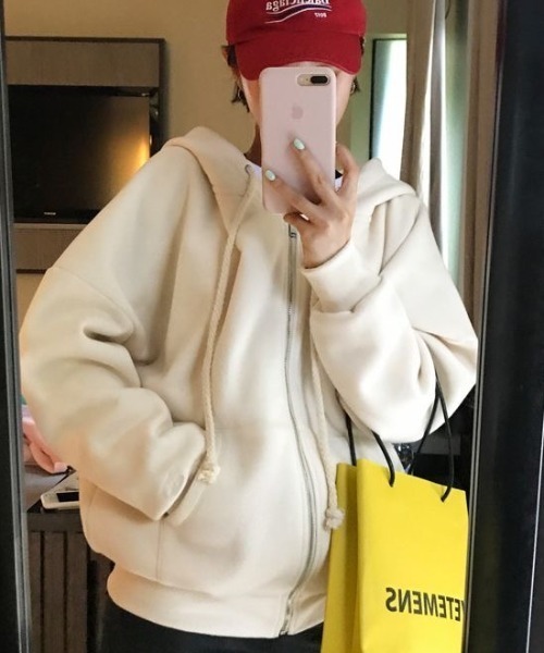 セール】オーバーサイズジップアップパーカー／秋新作ゆるカジュアル