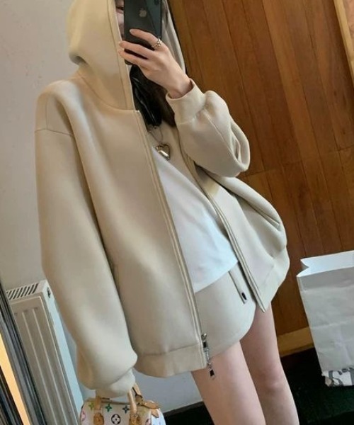 セール】オーバーサイズジップアップパーカー／秋新作ゆるカジュアル