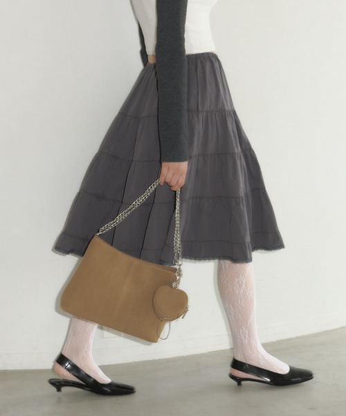 GIUNON(ジウノン)の「volume tiered lace skirt / ボリュームティアードレーススカート(スカート・レディース・ブラック/グレー/ホワイト/オリーブ・0/1)」の16枚目の写真