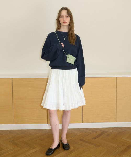 GIUNON(ジウノン)の「volume tiered lace skirt / ボリュームティアードレーススカート(スカート・レディース・ブラック/グレー/ホワイト/オリーブ・0/1)」の10枚目の写真