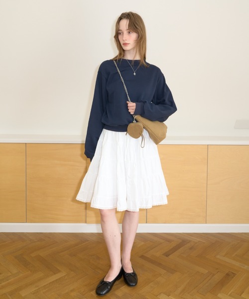 GIUNON(ジウノン)の「volume tiered lace skirt / ボリュームティアードレーススカート(スカート・レディース・ブラック/グレー/ホワイト/オリーブ・0/1)」の8枚目の写真