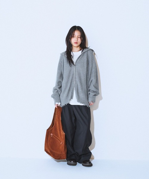 JEANASIS（ジーナシス）の「ステッチフェイクスエードトート/599205（トートバッグ・レディース・ブラウン/ブラック/グレー・FREE）」の18枚目の写真