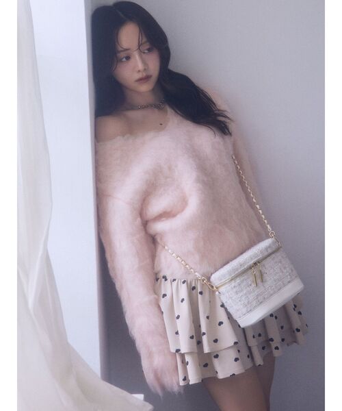 RESEXXY（リゼクシー）の「ツイードバニティバッグ（ショルダーバッグ・レディース・ホワイト/ブラック・FREE）」の2枚目の写真