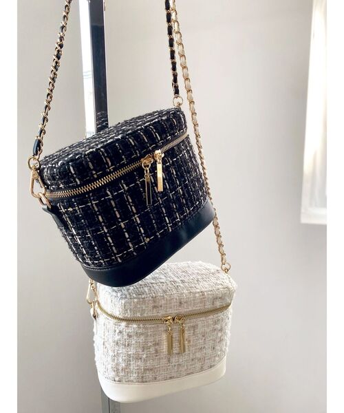 RESEXXY（リゼクシー）の「ツイードバニティバッグ（ショルダーバッグ・レディース・ホワイト/ブラック・FREE）」の21枚目の写真