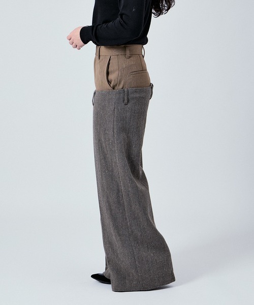 M TO R(ムウトアール)の「LOW-SLUNG LIKE PANTS(スラックス・レディース・ブラウン/チャコールグレー・36/38/40)」の3枚目の写真