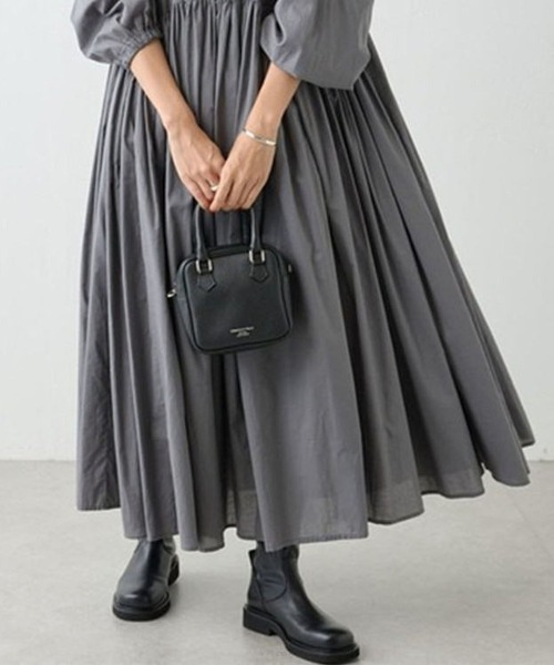 MAISON DE THERESE（メゾン ド テレーズ）の「プリーツフレアワンピース ロングスリーブ（シャツ/ブラウス・レディース・ブラック/グレー・M）」の7枚目の写真
