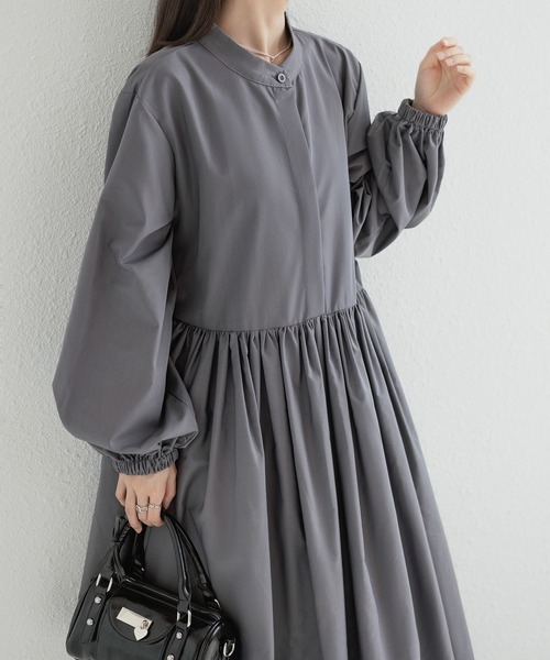 MAISON DE THERESE（メゾン ド テレーズ）の「プリーツフレアワンピース ロングスリーブ（シャツ/ブラウス・レディース・ブラック/グレー・M）」の14枚目の写真