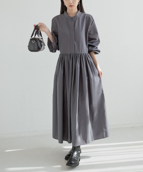 MAISON DE THERESE（メゾン ド テレーズ）の「プリーツフレアワンピース ロングスリーブ（シャツ/ブラウス・レディース・ブラック/グレー・M）」の17枚目の写真
