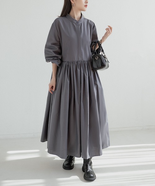MAISON DE THERESE（メゾン ド テレーズ）の「プリーツフレアワンピース ロングスリーブ（シャツ/ブラウス・レディース・ブラック/グレー・M）」の18枚目の写真