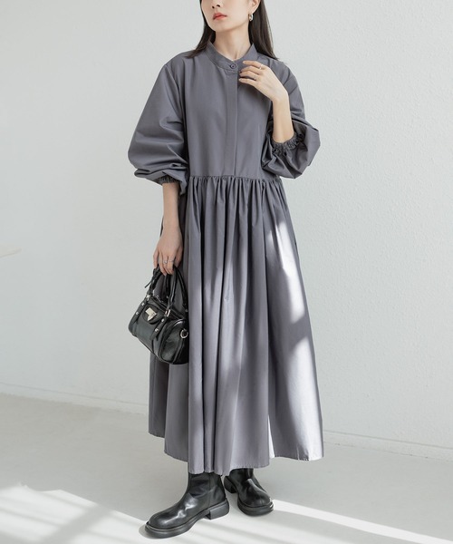 MAISON DE THERESE（メゾン ド テレーズ）の「プリーツフレアワンピース ロングスリーブ（シャツ/ブラウス・レディース・ブラック/グレー・M）」の19枚目の写真