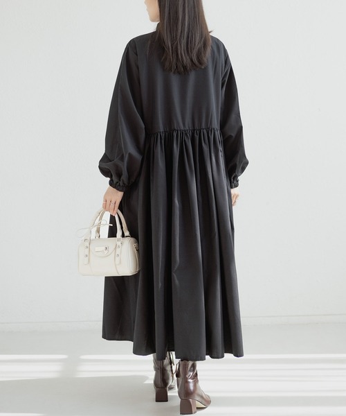 MAISON DE THERESE（メゾン ド テレーズ）の「プリーツフレアワンピース ロングスリーブ（シャツ/ブラウス・レディース・ブラック/グレー・M）」の22枚目の写真