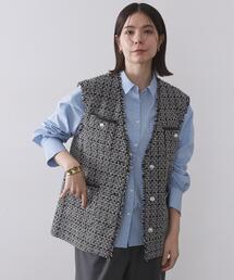 OPAQUE.CLIP（オペークドットクリップ）の「ツイードVネックベスト【洗濯機OK】（ベスト）」