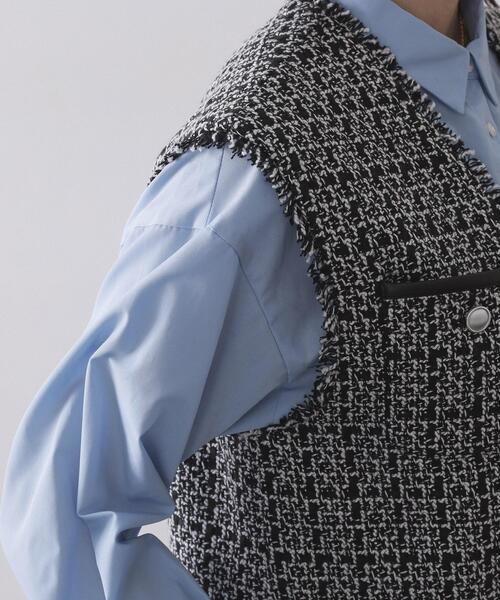 OPAQUE.CLIP（オペークドットクリップ）の「ツイードVネックベスト【洗濯機OK】（ベスト・レディース・ブラック系3/ブラック・42/40/38/36）」の15枚目の写真