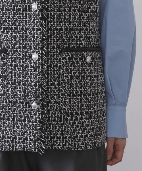 OPAQUE.CLIP（オペークドットクリップ）の「ツイードVネックベスト【洗濯機OK】（ベスト・レディース・ブラック系3/ブラック・42/40/38/36）」の16枚目の写真