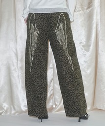 MSGirl（エムエスジーガール）の「エンジェルプリントデニム/ツイルパンツ レオパード（デニムパンツ）」