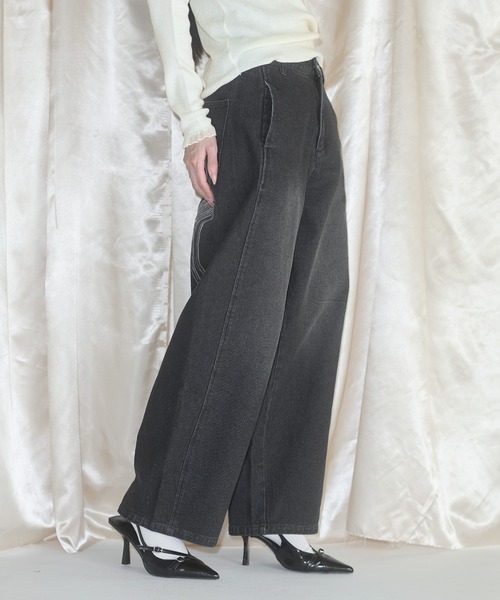 MSGirl(エムエスジーガール)の「エンジェルプリントデニム/ツイルパンツ レオパード(デニムパンツ・レディース・ブラック/ブルー/レオパード・S/M/L)」の8枚目の写真