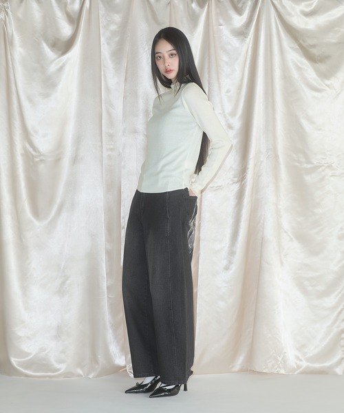 MSGirl(エムエスジーガール)の「エンジェルプリントデニム/ツイルパンツ レオパード(デニムパンツ・レディース・ブラック/ブルー/レオパード・S/M/L)」の11枚目の写真