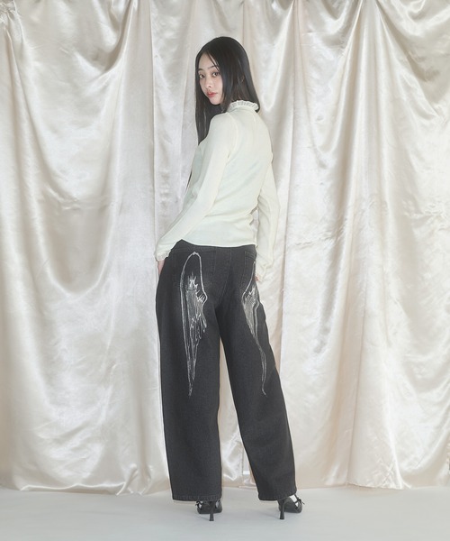 MSGirl(エムエスジーガール)の「エンジェルプリントデニム/ツイルパンツ レオパード(デニムパンツ・レディース・ブラック/ブルー/レオパード・S/M/L)」の13枚目の写真