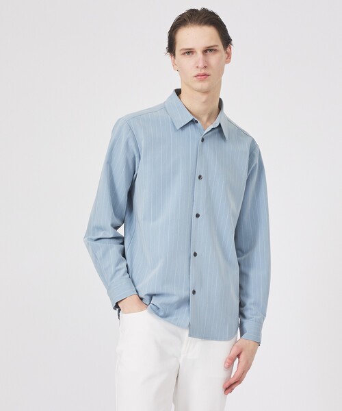 ABAHOUSE GRAY（アバハウスグレイ）の「【定番】レギュラーカラーストライプシャツ（シャツ/ブラウス・メンズ・ホワイト/ブラウン/グリーン/グレイッシュブルー/チャコールグレー/オレンジ系その他/エメラルド/ライトグレー・46/48/50）」の6枚目の写真