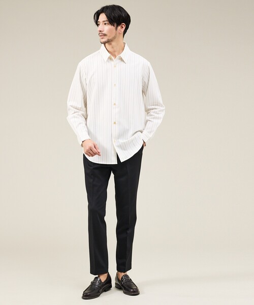 ABAHOUSE GRAY（アバハウスグレイ）の「【定番】レギュラーカラーストライプシャツ（シャツ/ブラウス・メンズ・ホワイト/ブラウン/グリーン/グレイッシュブルー/チャコールグレー/オレンジ系その他/エメラルド/ライトグレー・46/48/50）」の9枚目の写真