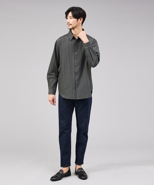 ABAHOUSE GRAY（アバハウスグレイ）の「【定番】レギュラーカラーストライプシャツ（シャツ/ブラウス・メンズ・ホワイト/ブラウン/グリーン/グレイッシュブルー/チャコールグレー/オレンジ系その他/エメラルド/ライトグレー・46/48/50）」の22枚目の写真
