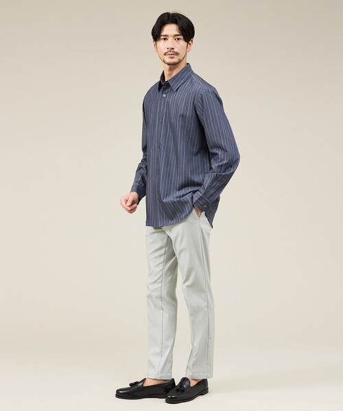 ABAHOUSE GRAY(アバハウスグレイ)の「【定番】レギュラーカラーストライプシャツ(シャツ/ブラウス・メンズ・ホワイト/ブラウン/グリーン/グレイッシュブルー/チャコールグレー/オレンジ系その他/エメラルド/ライトグレー・46/48/50)」の21枚目の写真