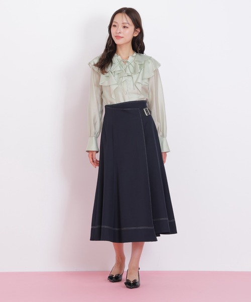 JILL by JILL STUART(ジルバイジルスチュアート)の「◇ラップフレアステッチスカート(スカート・レディース・ホワイト/ブラウン/ネイビー・SMALL/MEDIUM)」の16枚目の写真