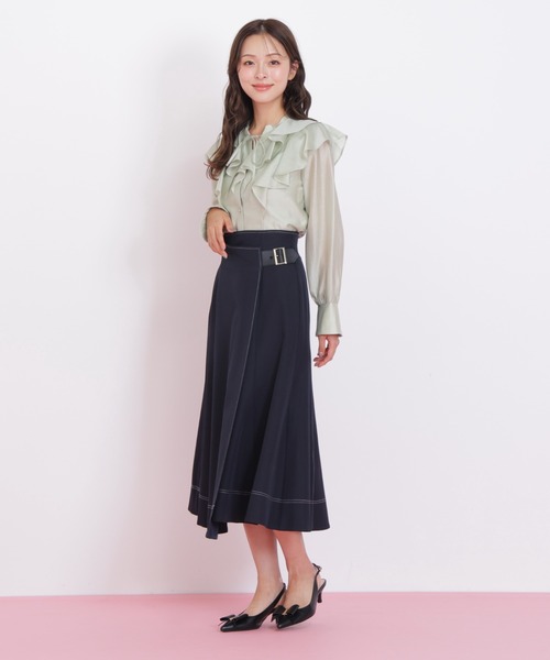JILL by JILL STUART(ジルバイジルスチュアート)の「◇ラップフレアステッチスカート(スカート・レディース・ホワイト/ブラウン/ネイビー・SMALL/MEDIUM)」の17枚目の写真