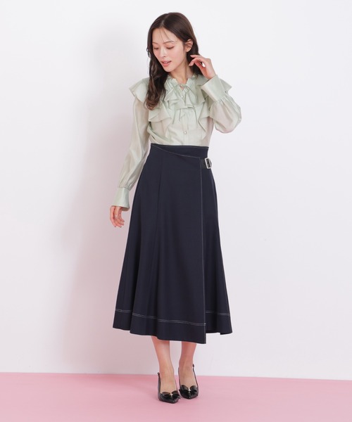 JILL by JILL STUART(ジルバイジルスチュアート)の「◇ラップフレアステッチスカート(スカート・レディース・ホワイト/ブラウン/ネイビー・SMALL/MEDIUM)」の18枚目の写真